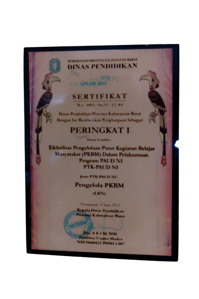 PERINGKAT 1 EFEKTIFITAS PENGELOLAAN PUSAT KEGIATAN BELAJAR MASYARAKAT (PKBM) DALAM PELAKSANAAN PROGRAM PAUD NI PTK-PAUD NI